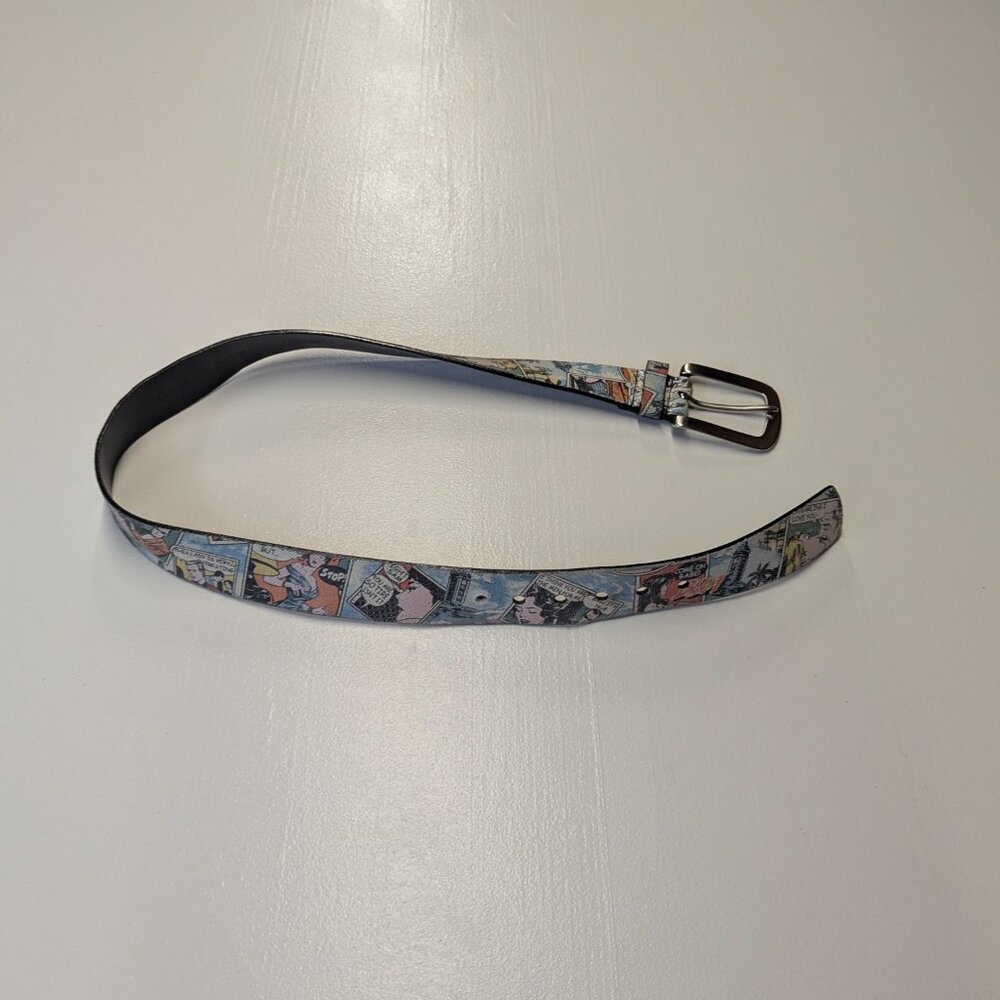 WCM New York Genuine Leather Size Medium Comic Strip Belt